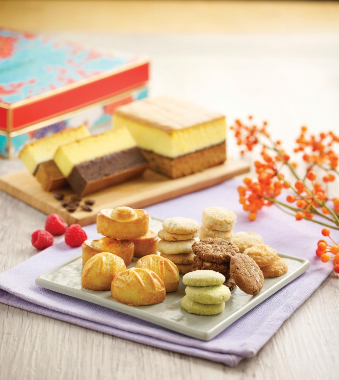 Bakerzin CNY 2016 - Group Visual of all cakes, tarts and cookies
